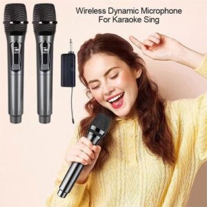 Wireless Karaoke Microphone, For Church, Party, Singing, Outdoor, Live Broadcast, Hosting-Grey